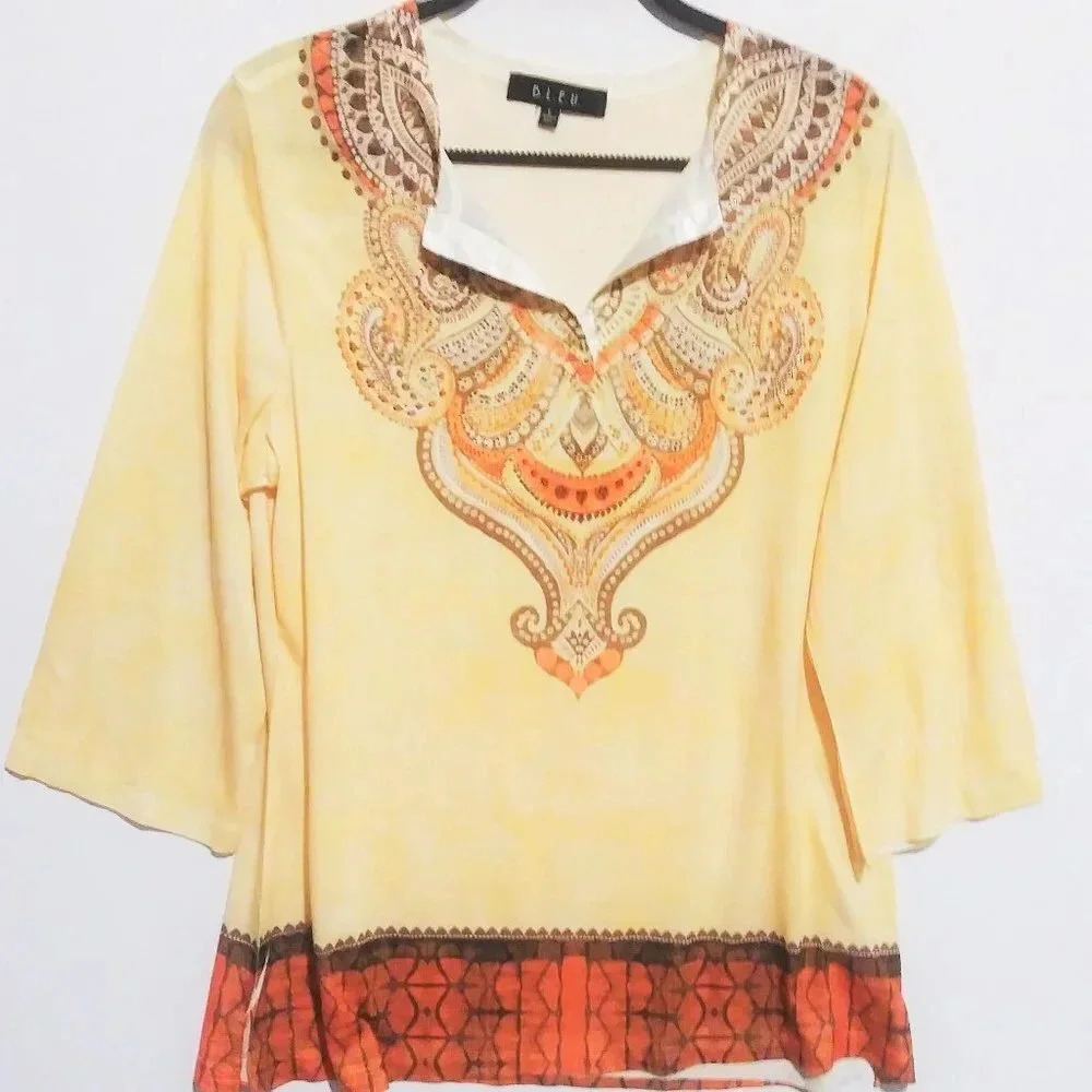 BLEU Print‎ Tunic Top